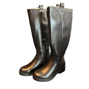 Universal Threads Black Calf‎ High Black Booties Size 5 NWOT